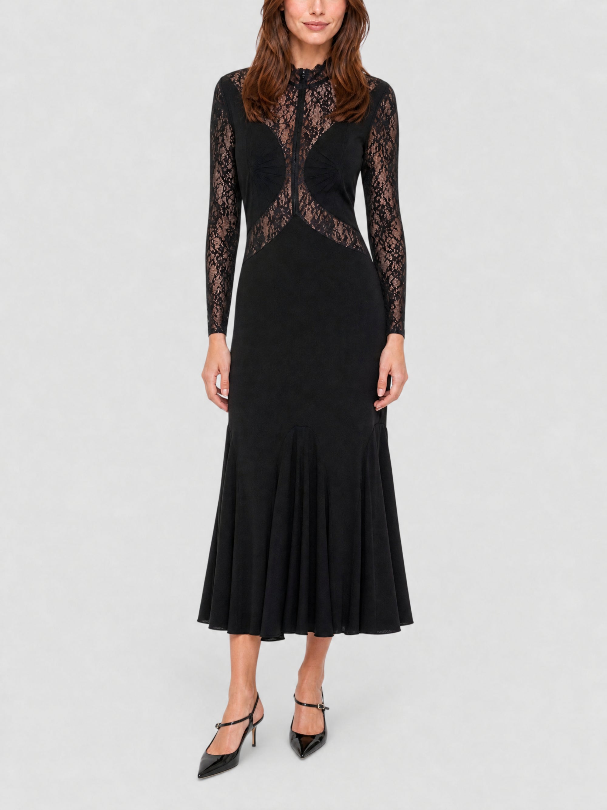 Robe en dentelle stretch - Black