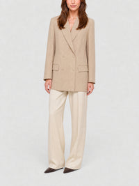 Veste à double boutonnage en laine - Beige