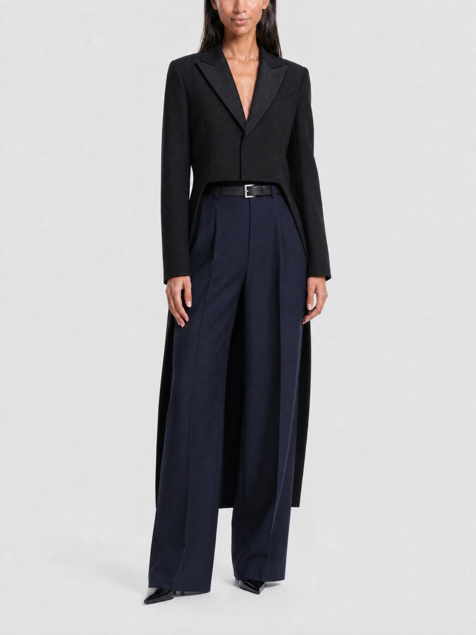 Veste queue-de-pie en laine - Black