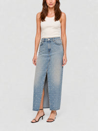 Jupe en denim 4G avec fente - Medium Blue