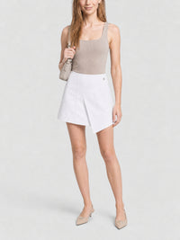 Mini-jupe en jean fendue - White