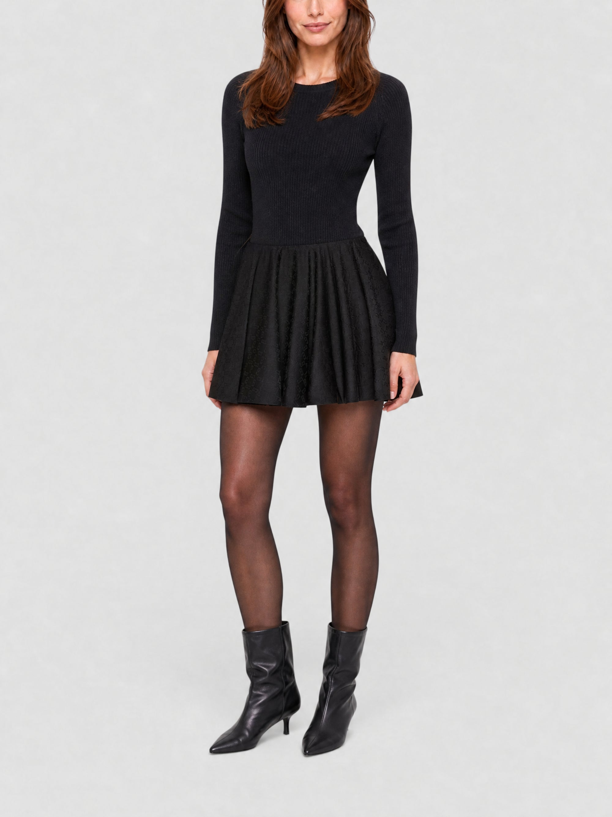 Jupe cercle en laine - Black