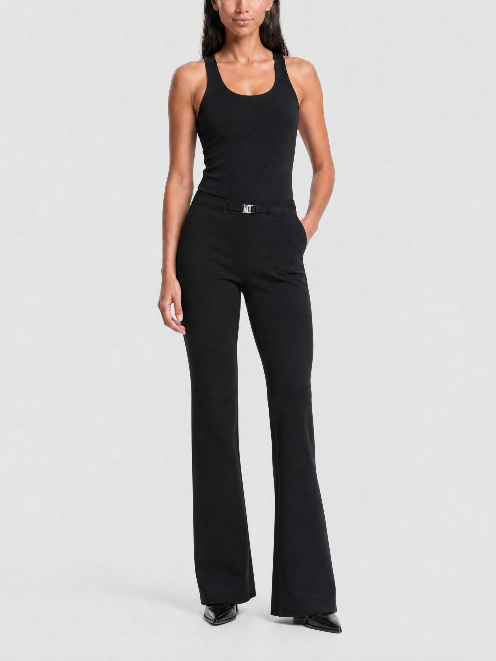 Pantalon en Punto Milano avec ceinture 4G - Black