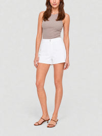 Short Slim en denim - White