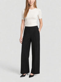 Pantalon à pinces en laine - Black