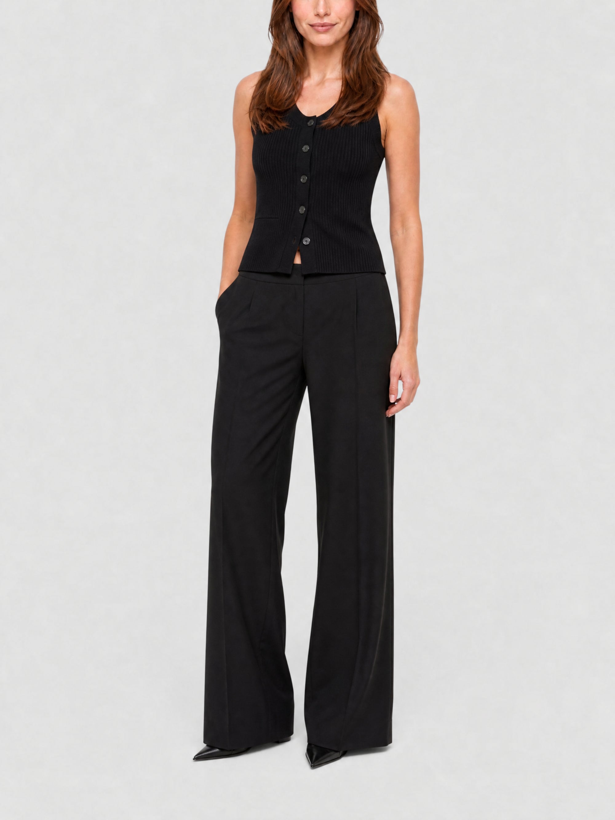 Pantalon tailleur en laine - Black