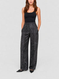 Pantalon tailleur en soie mélangée - Charcoal
