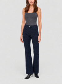 Pantalon boot cut en denim avec détails chaînes - Indigo Blue