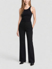 Pantalon tailleur bootcut en laine - Black