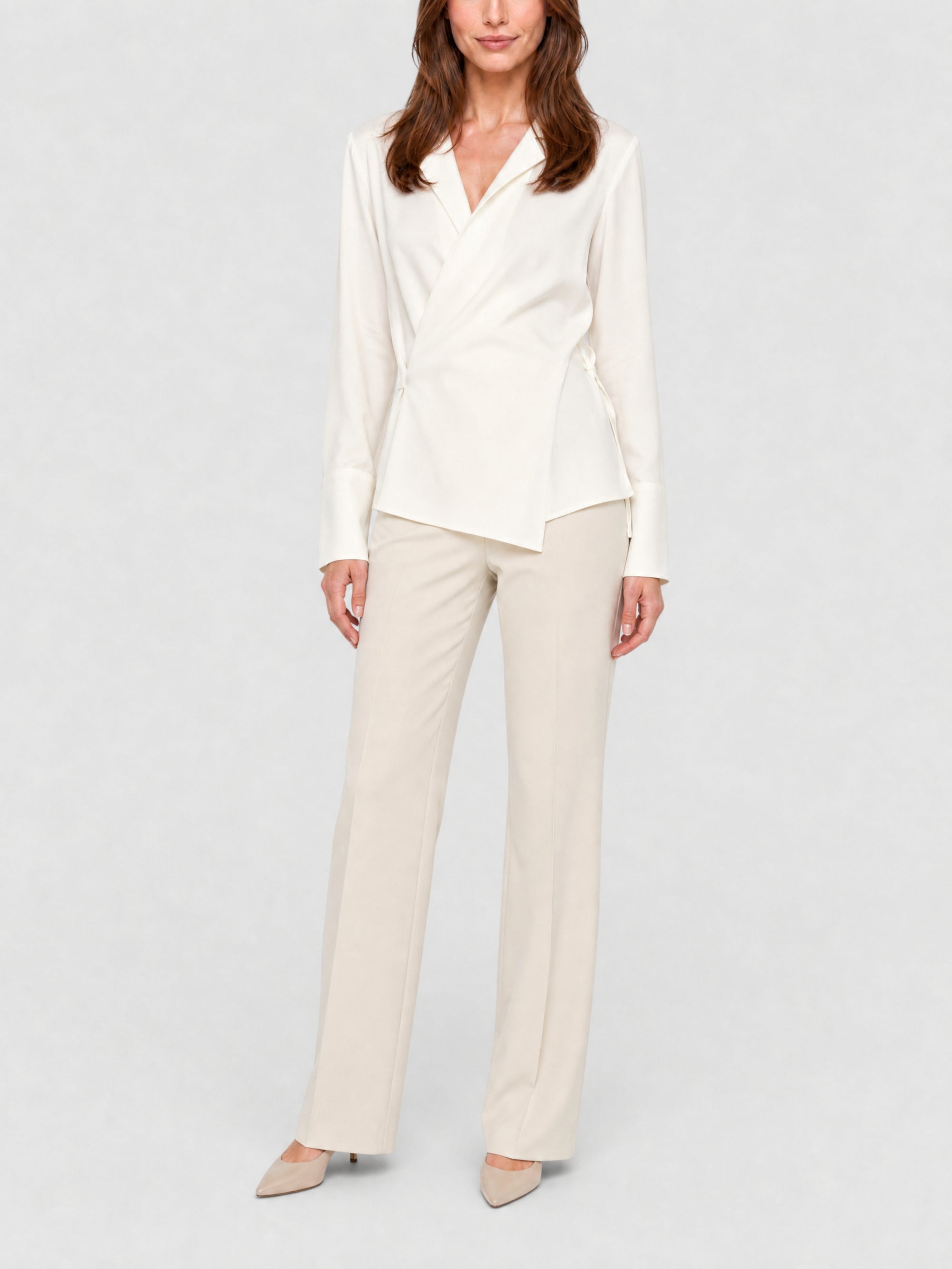 Chemise portefeuille en soie - Ecru