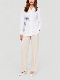 Chemise imprimée floral en popeline - White