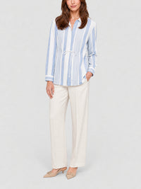 Chemise et lin à rayures 4G - Blue & Off White