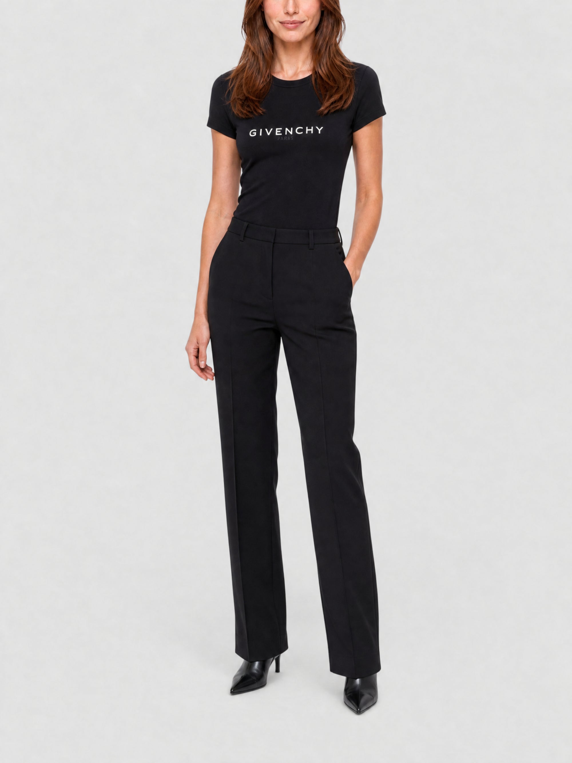 T-shirt ajusté manches courtes - Black