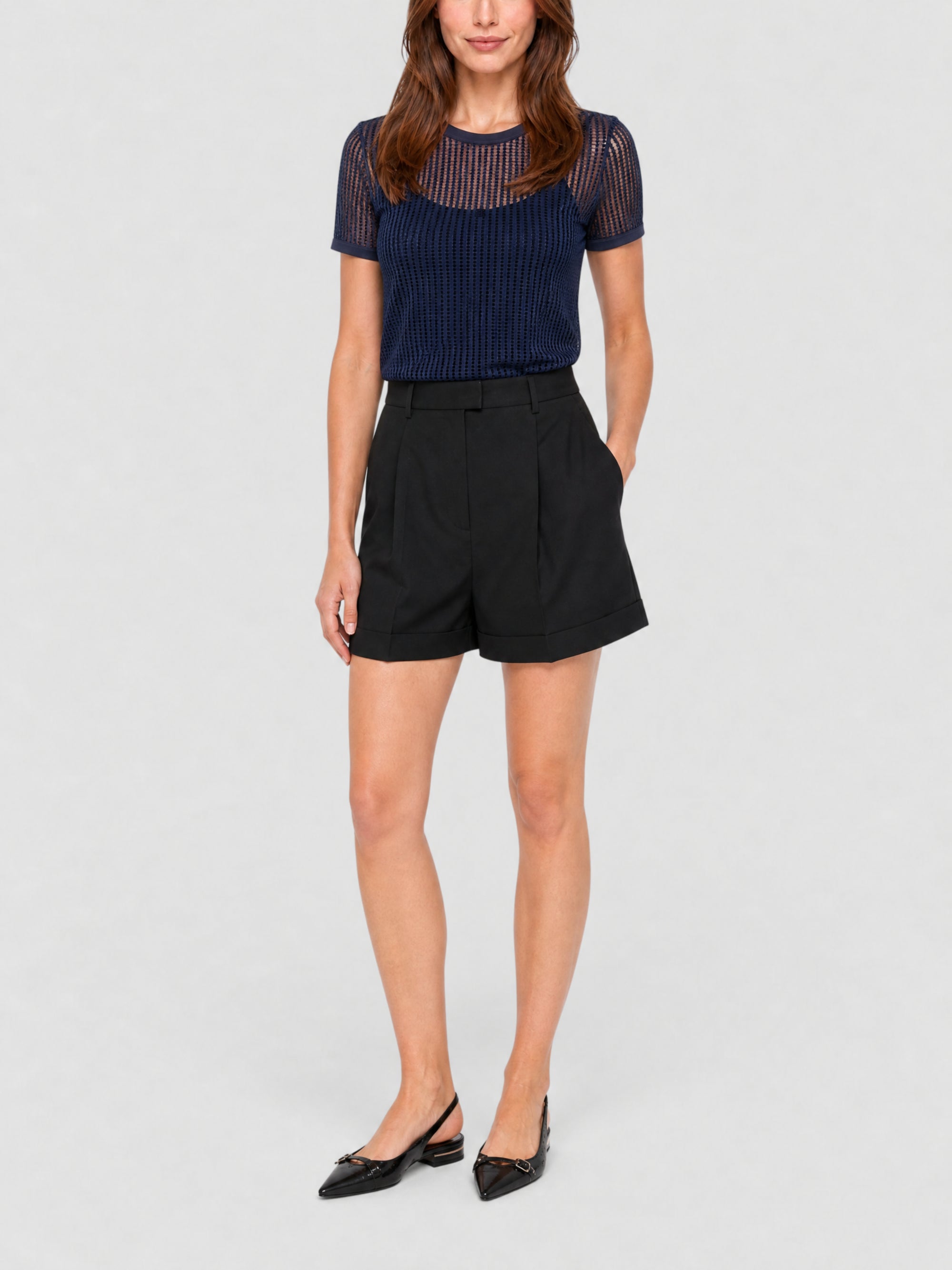 T-shirt Ringer en tulle 4G - Navy