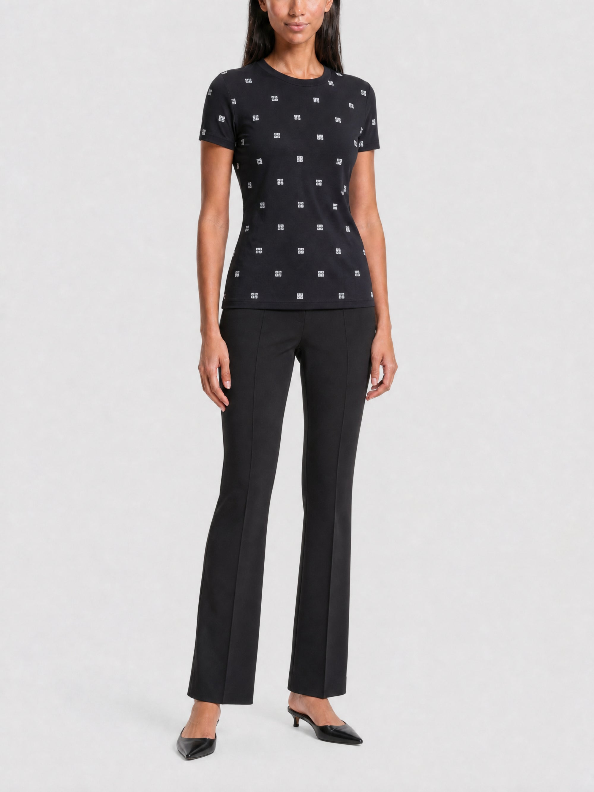 T-shirt double ajusté - Black & Ivory