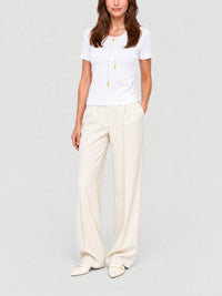 T-shirt manches courtes à lacets - White