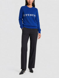 Sweat-shirt coupe masculine avec logo brodé - Blue & White