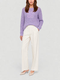 Pull col rond Monogram 4G en laine - Lavender