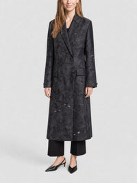 Manteau croisé en soie mélangée - Charcoal
