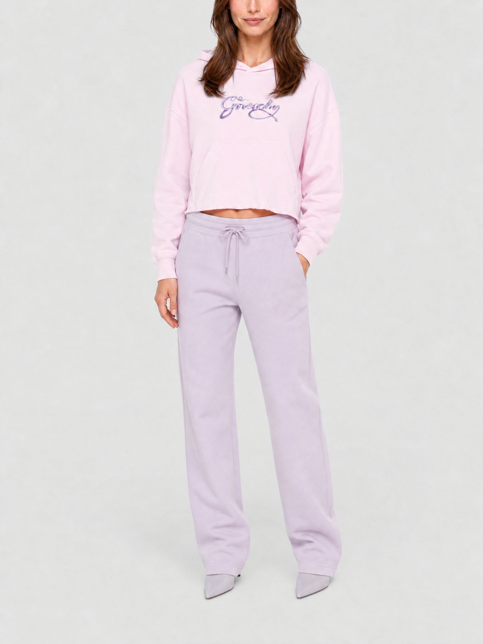 Sweat à capuche court - Pale Pink