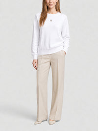 Sweat-shirt Slim en molleton - White