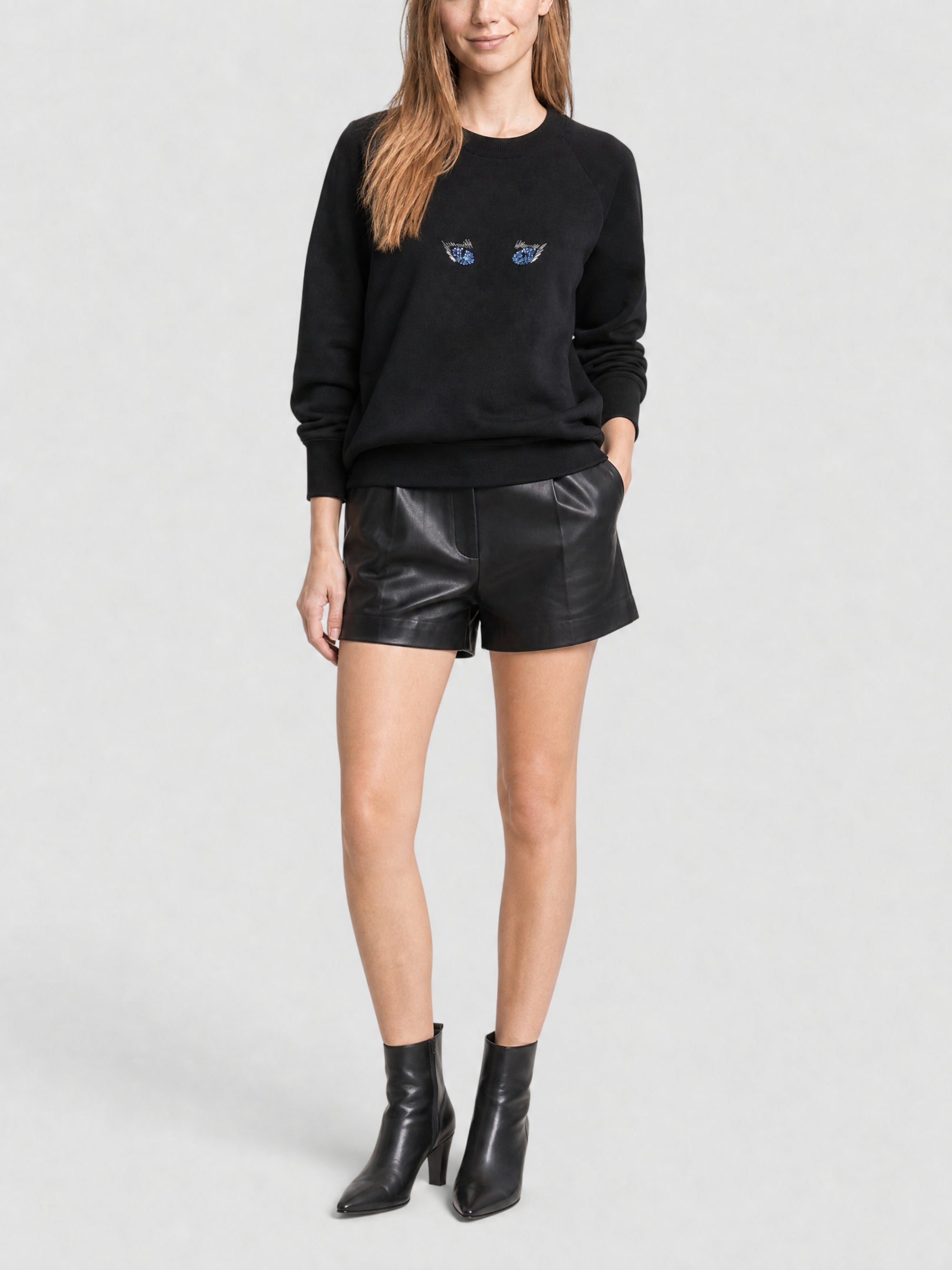 Sweat-shirt Slim en molleton - Black