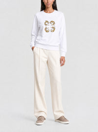 Sweat-shirt Slim en molleton - White