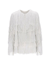 Jacket with overlapping fringes - Avorio