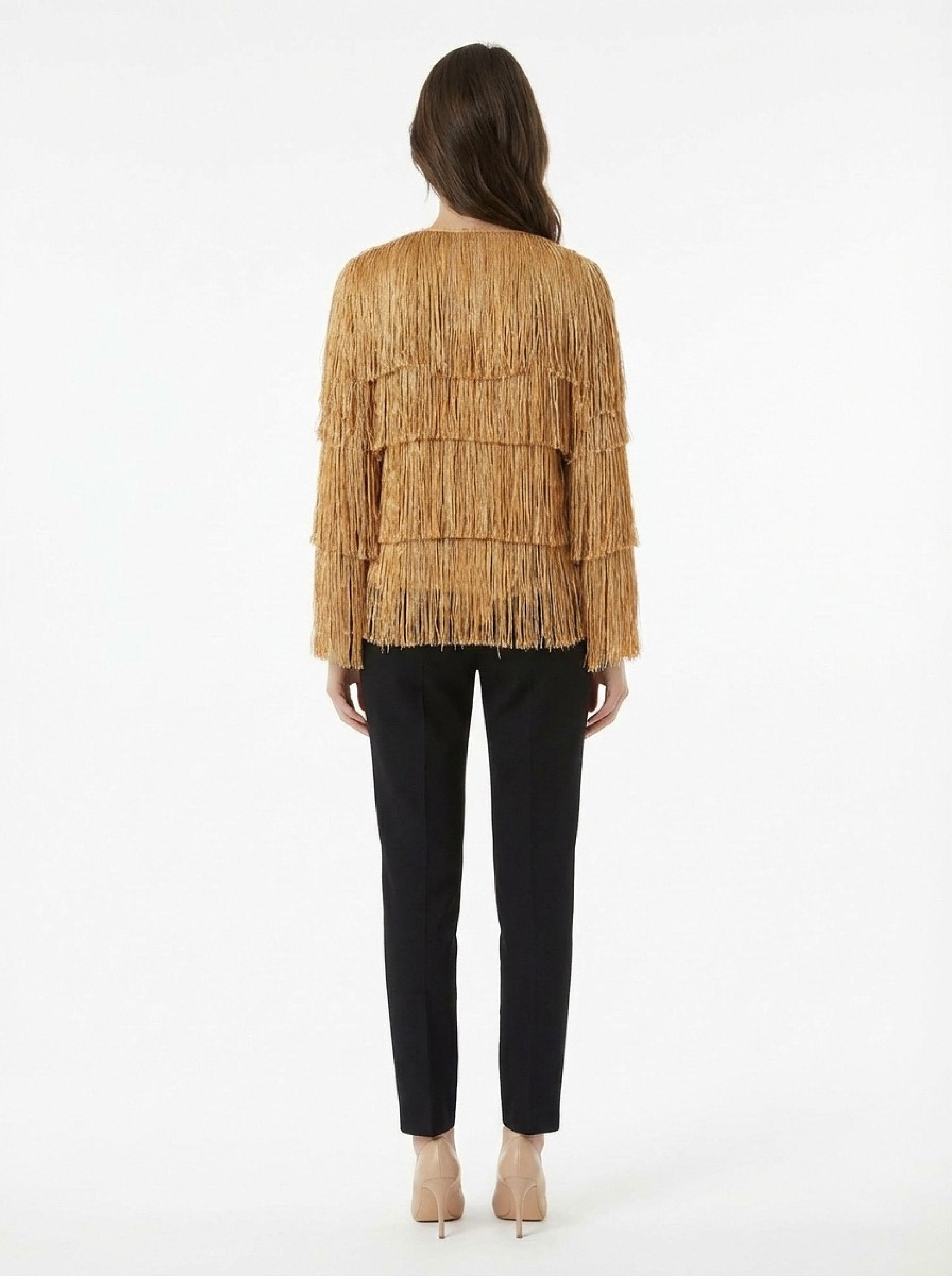 Short fringed jacket - Caramello