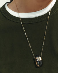 Gigi N°2 necklace in yellow gold - White sapphire & Smoky quartz
