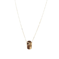 Gigi N°2 necklace in yellow gold - White sapphire & Smoky quartz