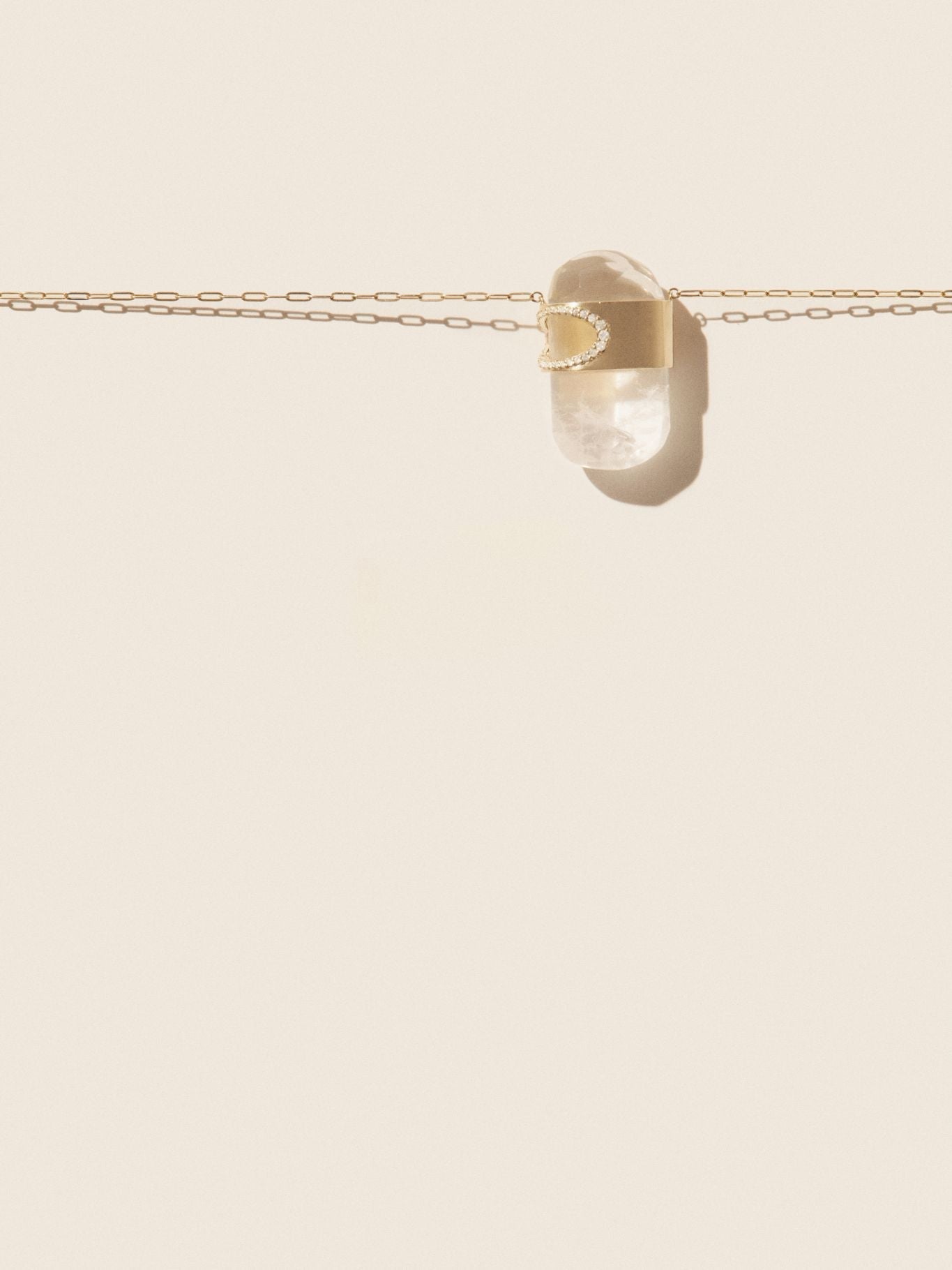 Gigi N°2 necklace in yellow gold - Crystal