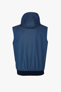 Gilet sans manches délavé - Bleu & Noir