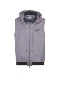 Veste sans manches avec capuche en laine - Gris