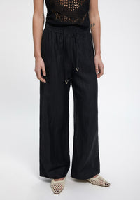 Pantalon large Gilbert en lin - Black