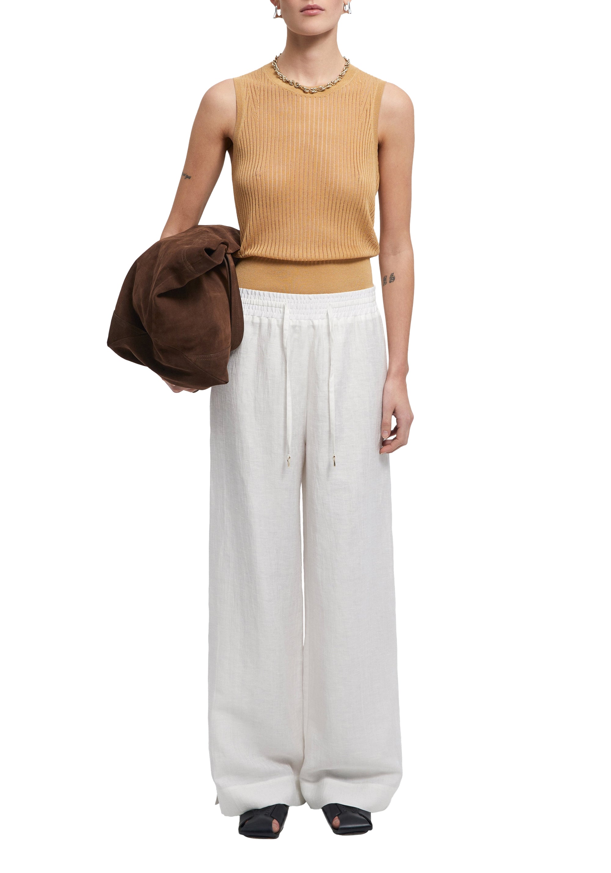 Pantalon large Gilbert en lin - White