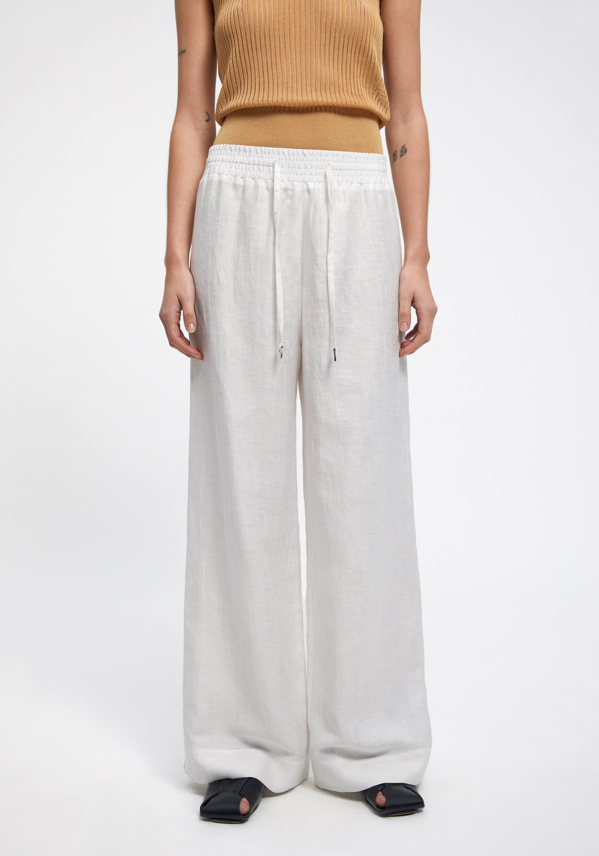 Pantalon large Gilbert en lin - White