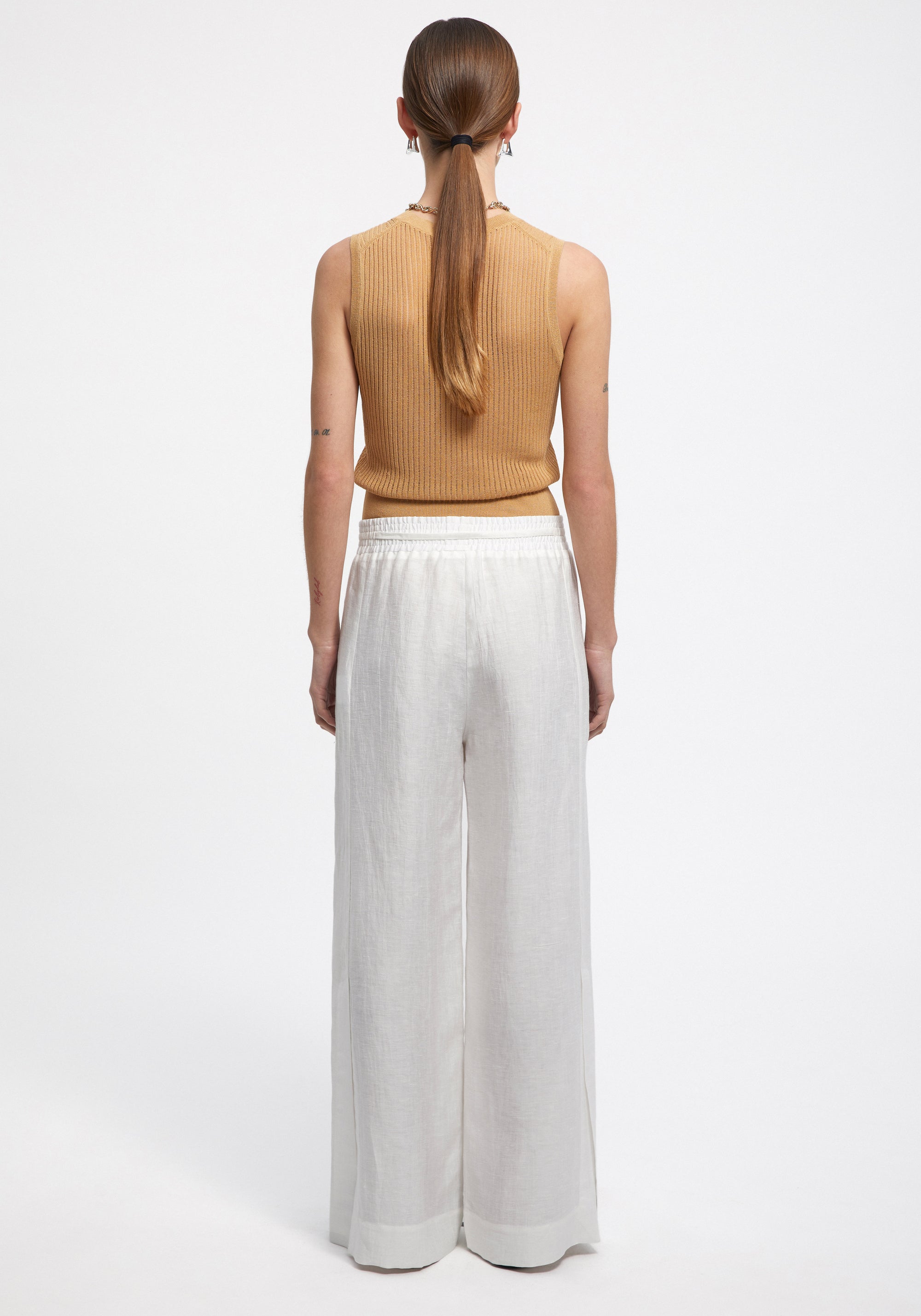 Pantalon large Gilbert en lin - White