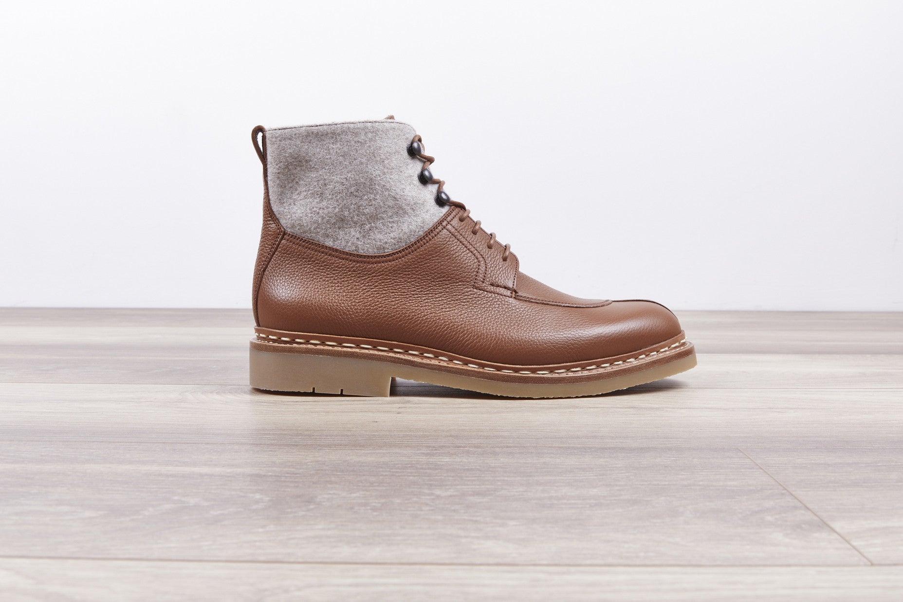 11qty NEW / Bottines GINKGO BOXING/FEUTRE HEVEA M - Cognac/Argile