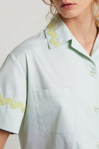 Blouse Girlette coupe courte ample - Blue