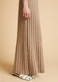 Giselle dress in cashmere - Sepia