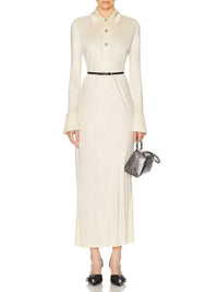 RIB LONG VOYOU BELT DRESS
