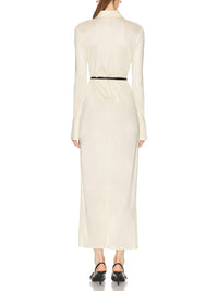 RIB LONG VOYOU BELT DRESS