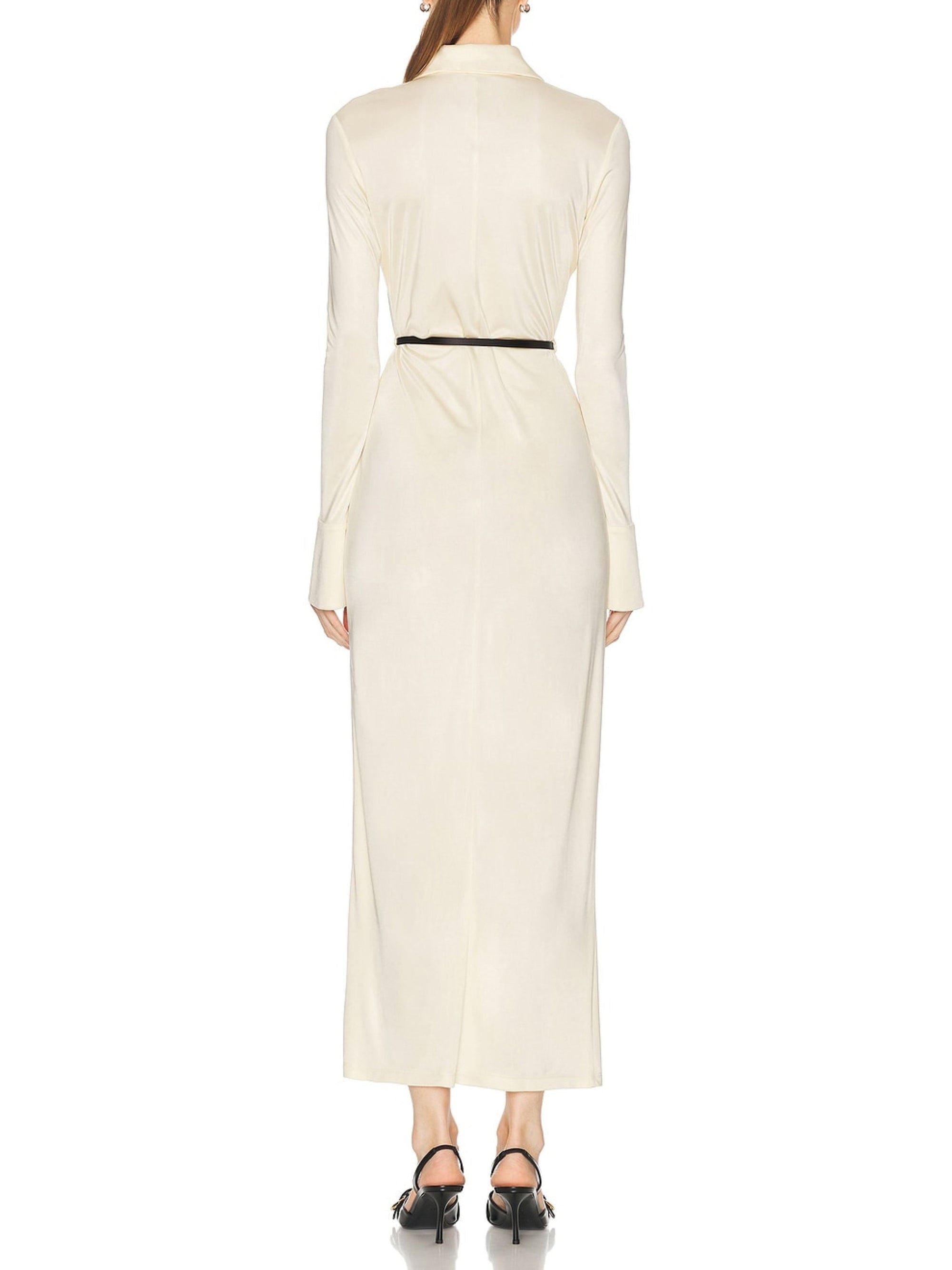RIB LONG VOYOU BELT DRESS