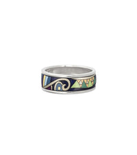 Bague Ultra en émail et plaqué au rhodium - Bleu foncé, Argent & violet