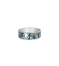 Bague Miss en émail et plaqué au rhodium - Bleu foncé, Argent & violet
