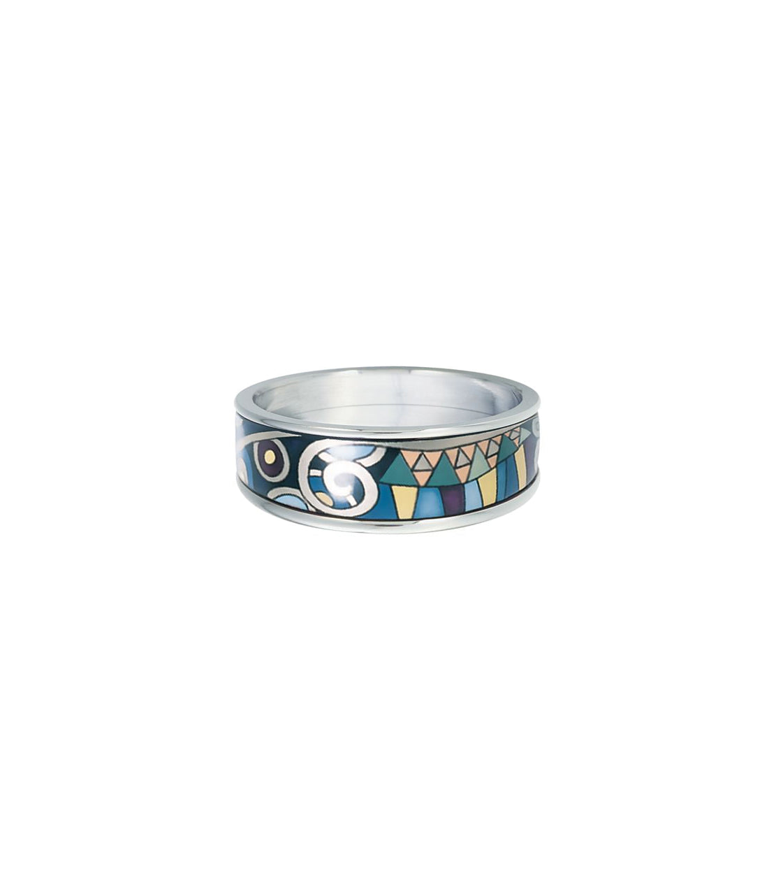 Bague Miss en émail et plaqué au rhodium - Bleu foncé, Argent & violet