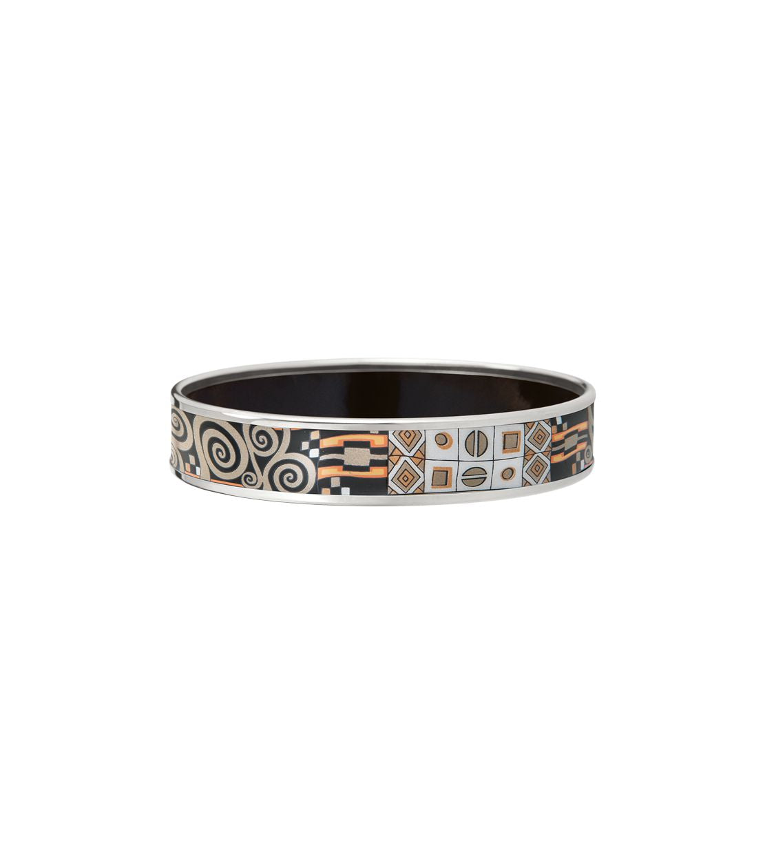 Bracelet Miss en émail et plaqué au rhodium - Noir & argent & orange