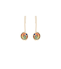 Luna Piccolissima earrings decorated with 18 carat gold and diamonds - Red, Green & Gold