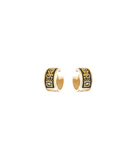 Earrings decorated with 18 carat gold - Black, Gold & Silver